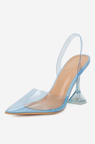 Čevlji s peto DeeZee ZALHT-02 BLUE PU Svetlo modra