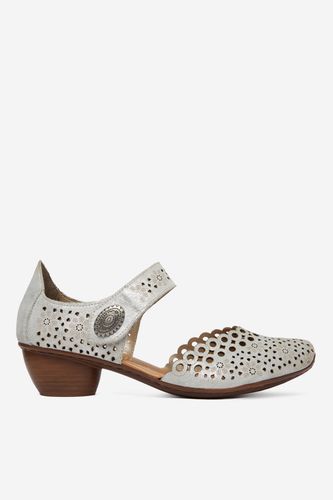 Čevlji s peto Rieker CEO-43753-90 Srebrna