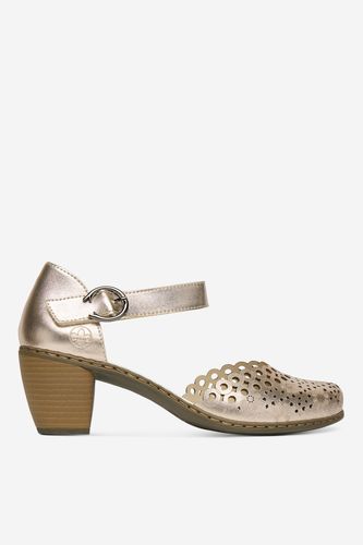 Čevlji s peto Rieker CEO-40902-90 Zlata