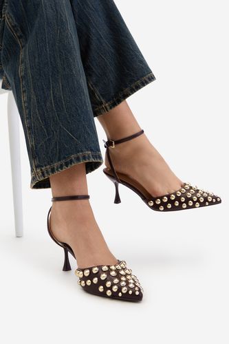 Čevlji s peto DeeZee CEO-HY0570-1 Čokoladno rjava