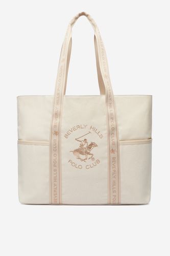 Torba shopper pokazana z przodu, widoczne rączki i kieszenie zewnętrzne.