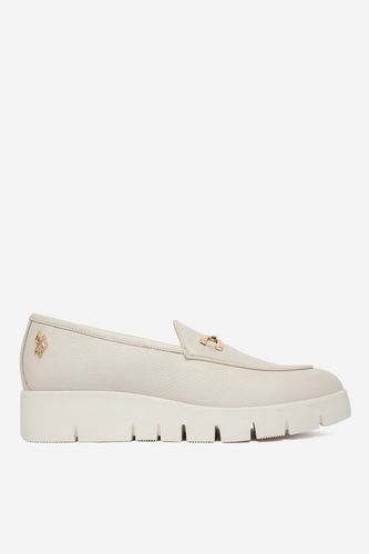 Mokasíny U.S. POLO ASSN. EO-NOVA001W/6L1 Krémová